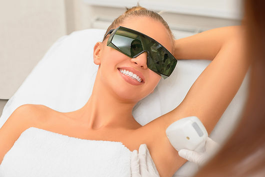 Woman during a laser hair removal procedure